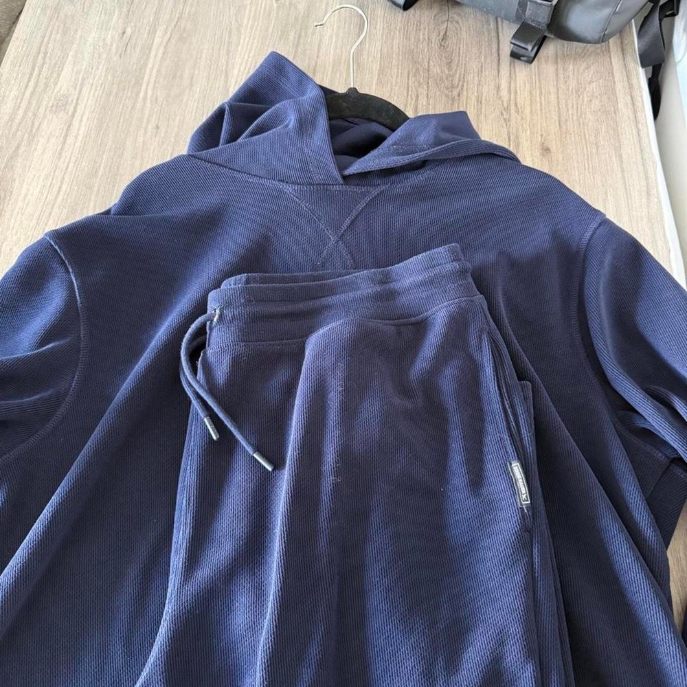 Eddie Bauer Lounge Navy Waffle Set